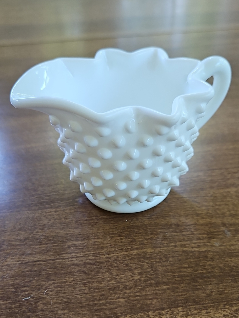 Vintage Fenton White Hobnail Milk Star Glass Creamer